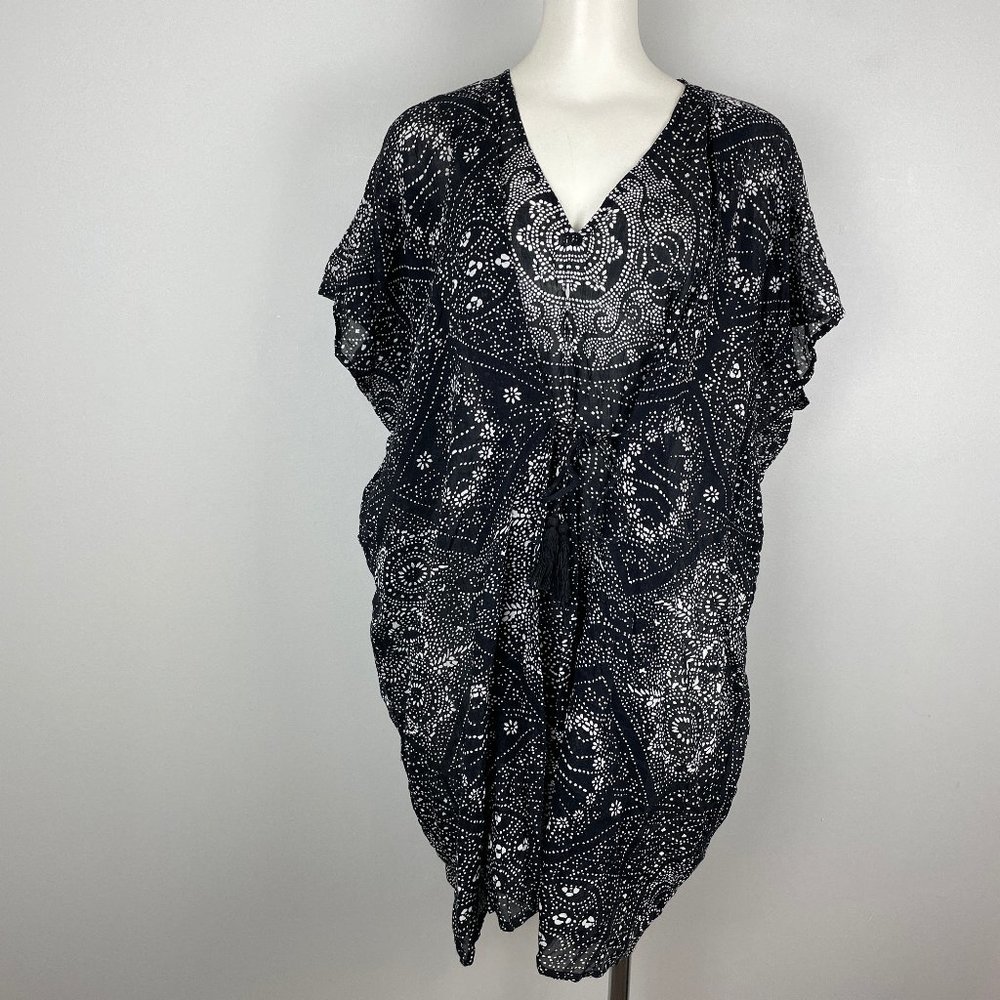 NWT Garnet Hill Organic Cotton Cover Black Shibori